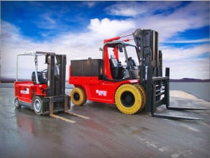 zware heftrucks op gas, diesel, elektrische vorklift de groote nv